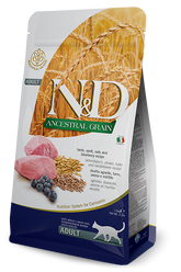 N&D A.Grain Düşük Tahıllı Kuzulu ve Yaban Mersinli Yetişkin Kedi Kuru Maması 1,5 kg